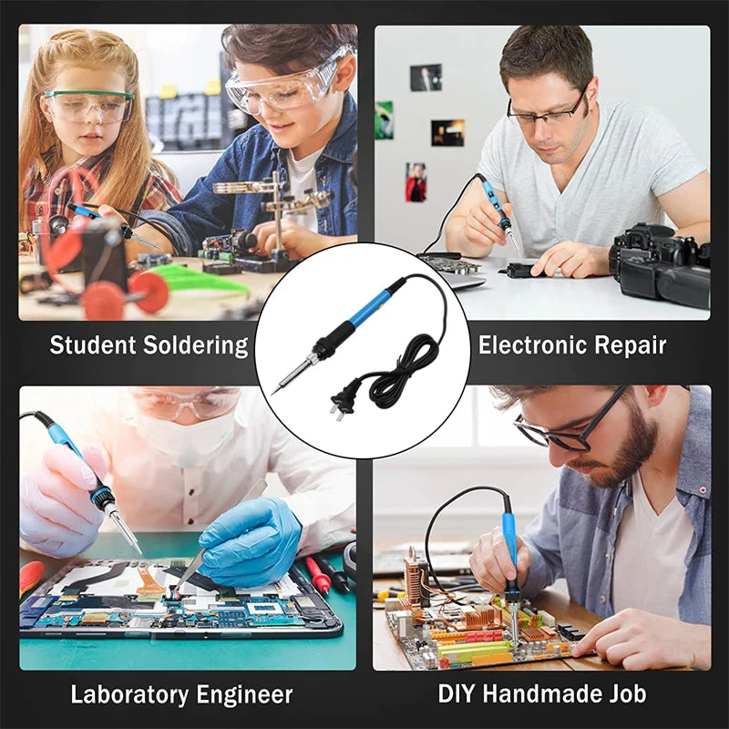 60W Soldering Iron Adjustable Temperature Electric Solder Iron Rework Station Mini Handle Heat Pencil Welding Repair Tools