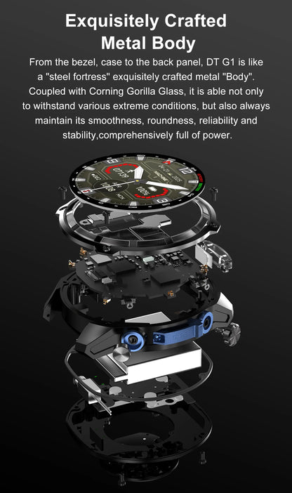 2025New Men Military GPS Map Smart Watch T-Rex3 Compass 4GB Memory 1000mAh Battery 10ATM Waterproof HD Bluetooth Call Smartwatch