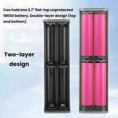PD65W 45W Super Fast Charging DIY Power Bank Case Weld-Free 8-Cell 18650 Battery Storage Box Daul USB Type C Output