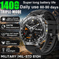 2026 Nowy Wojskowy CZOŁG Smartwatch Połączenia Bluetooth Wodoodporność 10ATM Bateria 1400mAh Monitorowanie Tętna Zegarek Sportowy Outdoor Męski