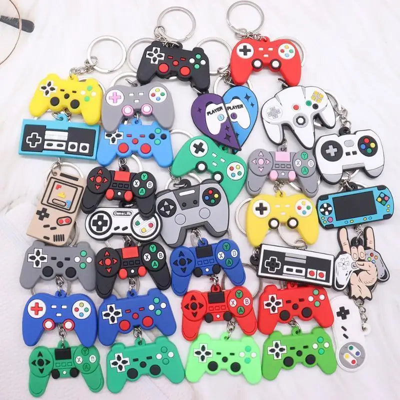 10/20PCS PVC Game Machine Keychain Keyring Cute Gamepad Joystick Key Chain Keychains Bag Car Hanging fit Men Boy Keys