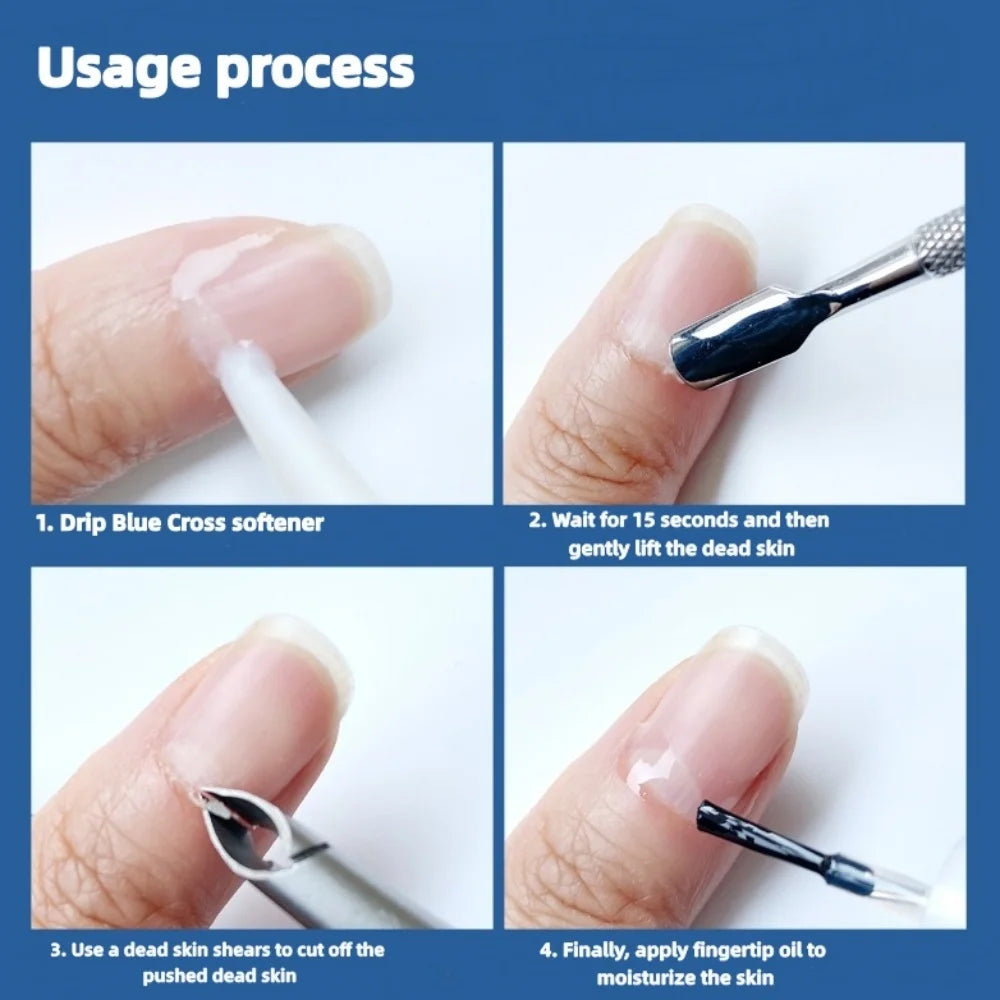 Blue Cross Cuticle Remover 15s Fast Softening Lanolin Callus Exfoliator Manicure Pedicure Nail Care for Fingers Toes 177ml