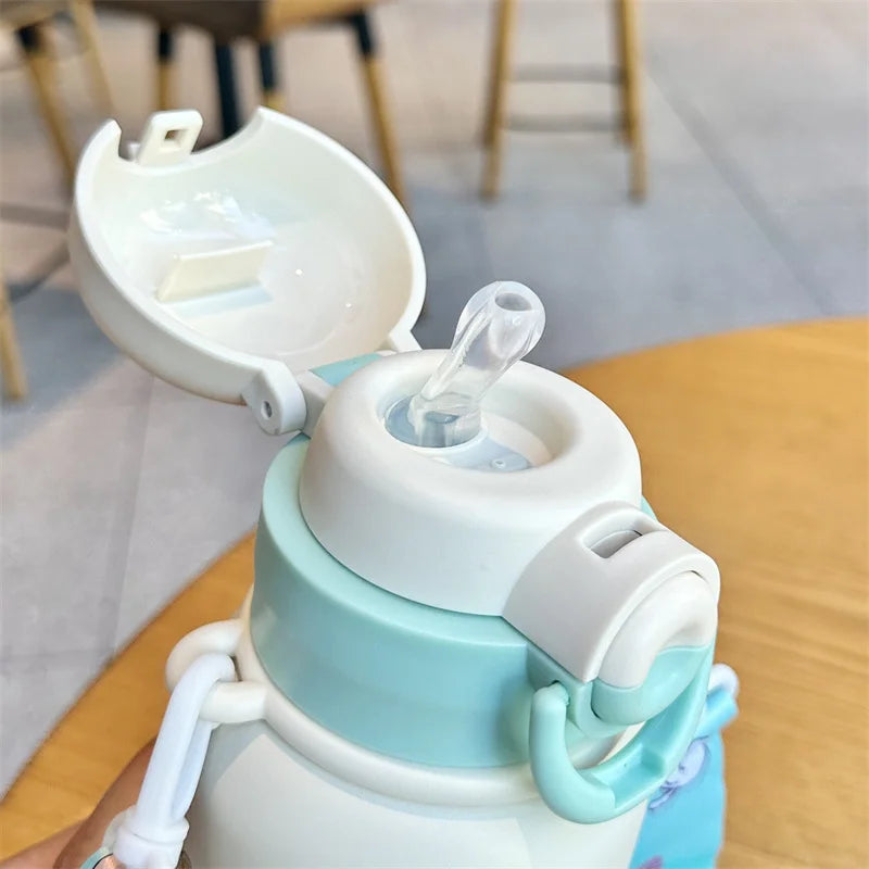 X&W Kids Thermos Bottle Cute Crayon Shin-Chan Thermos Cup Ice Tumbler Stainless Steel Straw Cup Anime Peripheral Gifts Water Cup