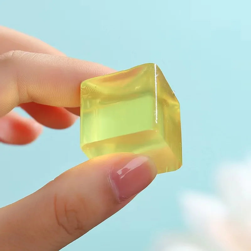 Fidget Toy Mini Squishy Toys Mochi Ice Block Stress Ball Toy Kawaii Transparent Cube Cat Paw Fish Stress Relief Squeeze Toy
