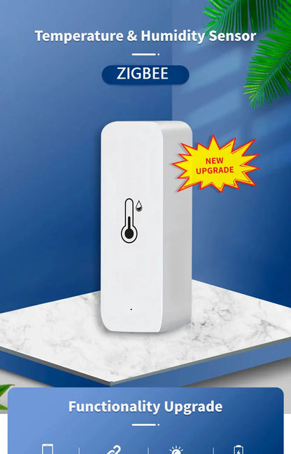 Tuya Zigbee Temperature And Humidity Sensor Indoor Thermometer For Home Work With Alexa Google Home Assistant zigbee gateway