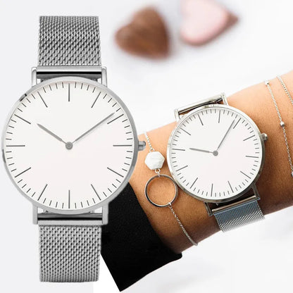 Ultra-thin Fashion Watch Women Luxury Metal Mesh Belt Ladies Quartz Wristwatches Minimalist Elegant Woman Watches reloj mujer