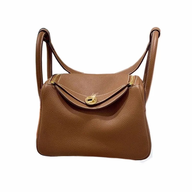 Women's Handbag 2025 New Style Top Layer Cowhide Leather Lundy Mini Doctor Bag Genuine Leather Handbag Single Shoulder Crossb...