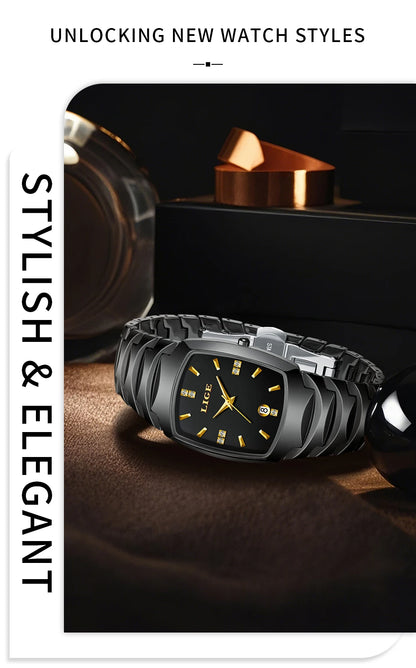 LIGE New Ladies Waterproof Watch Luxury Ceramic Braceletz Women Watches Creative Fashion Original Elegant Quartz Wristwatch Gift