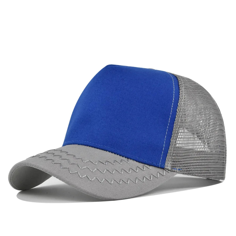 Customized Printed Logo Five Piece Baseball Caps Solid Color Mesh Breathable Sun Shading And Sun Protection Duck Tongue Hats