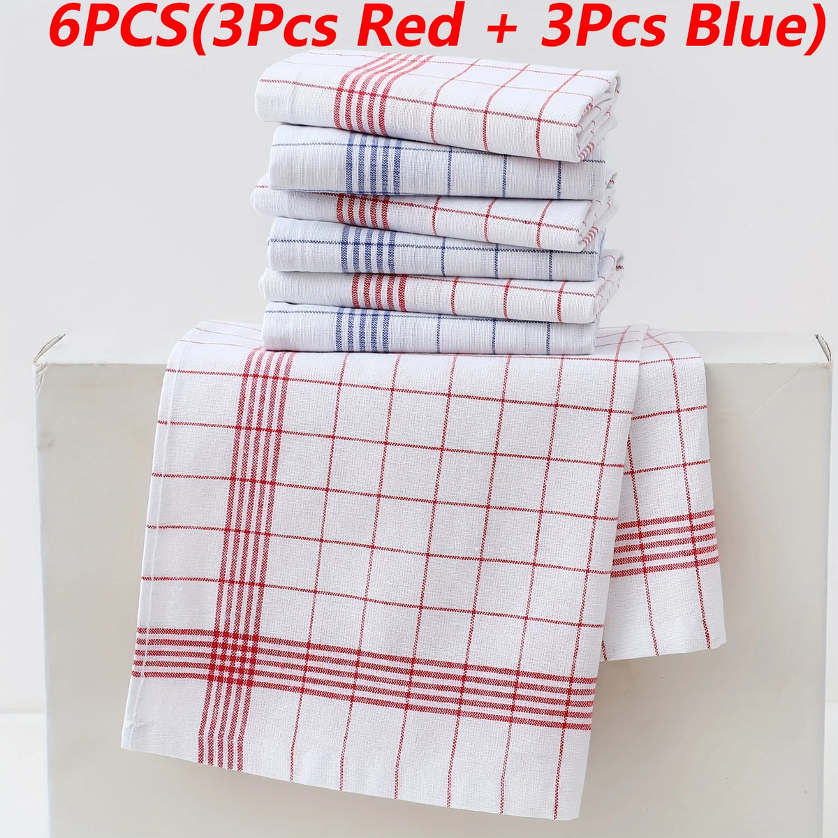 Large Plaid Kitchen Dish Towels Absorbent Tea Towels Soft and Reusable Cleaning Cloths Quick Drying Dish Rags for Washing Dishes