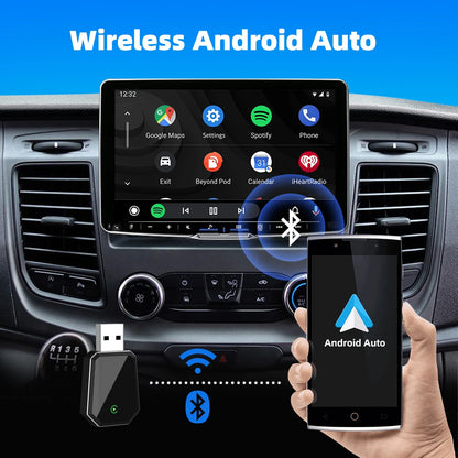 EKIY 2in1 Wired To Wireless CarPlay Dongle Android Auto Adapter Car Intelligent Systems AI Smart Box For Car With Wired CarPlay