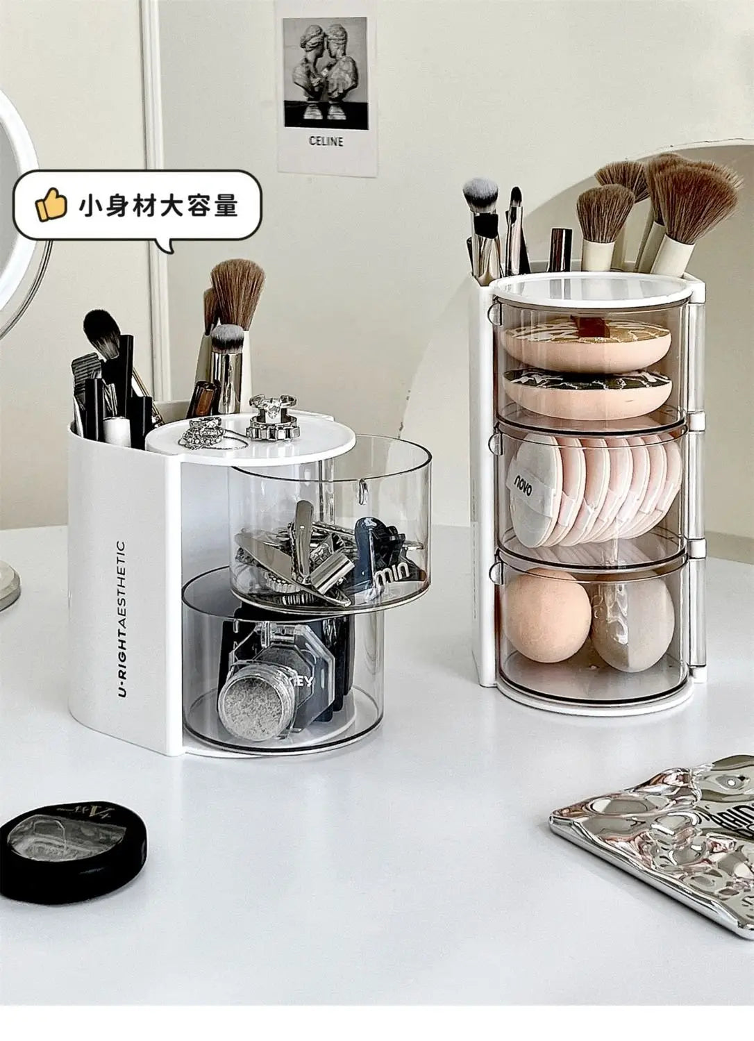 Hair Accessories Organizer Acrylic Storage Box Clear Hair Tie Organizer for Headband Makeup Brush Holder Desk Jewelry Organizer