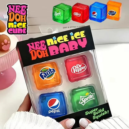 Needoh Teenie Nice Cube Schylling Sensory Stress Reliever Mini 4 Pack Set Fidget Tool Toy Anxiety Party Favors For Kids Adults