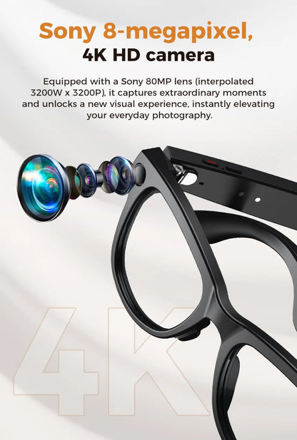 2026 Smart AI Glasses 4K HD Camera M02 Ultra ChatGPT 3600mAh Charging Case Power Bank 32GB Translation Music Video Sunglasses