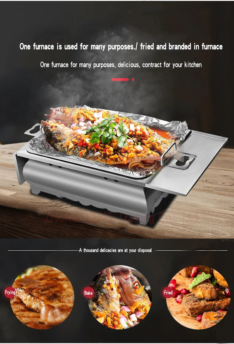 New Fish oven commercial and household thickened stainless steel paper wrapped fish pan
