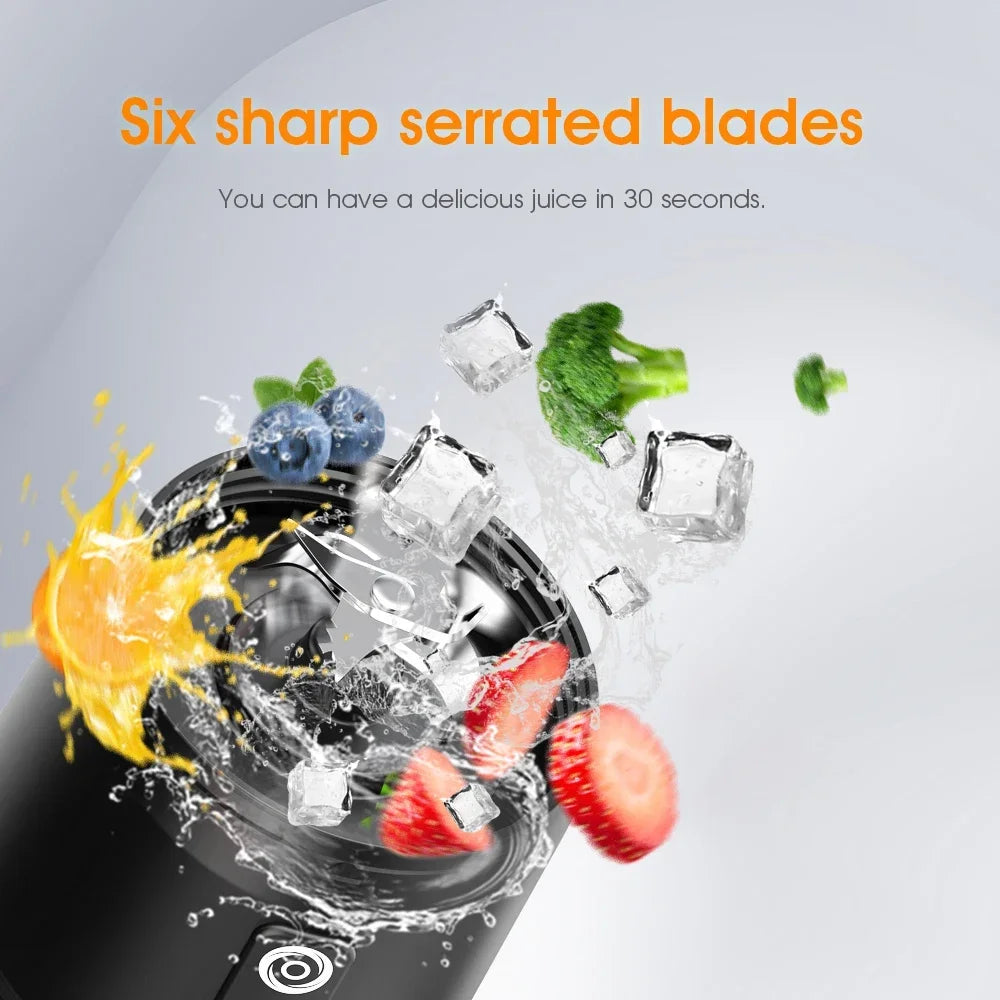 Portable Juicer Blender 700ML USB Rechargeable 6000mAh ice crusher Fresh juice Fruit Milkshake Smoothie for kitchen Outdoor