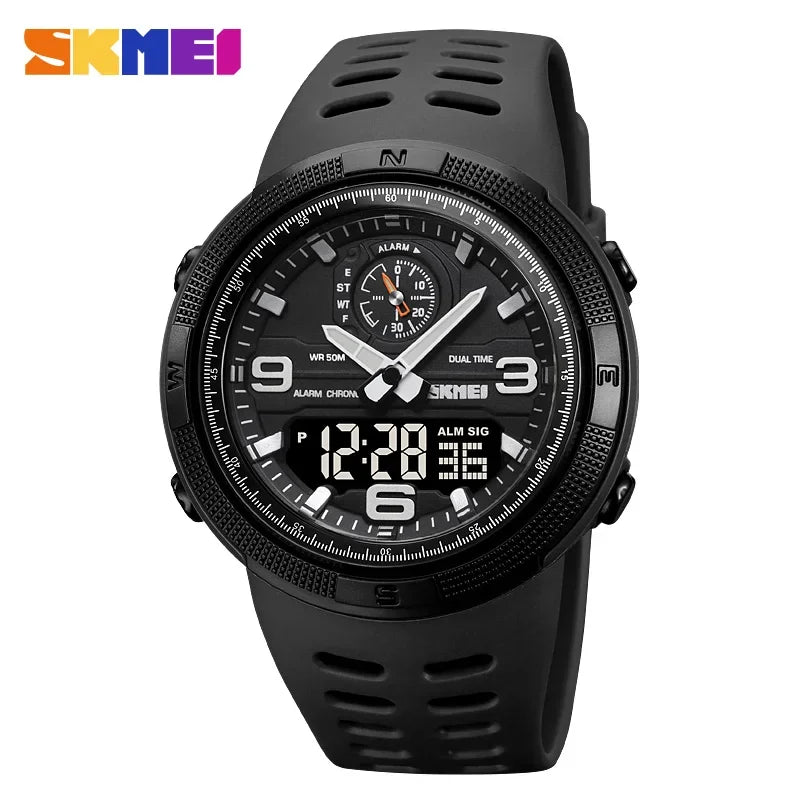 SKMEI  Outdoor Sports Men's Electronic 1655 Watch Dual Display Multi functional Waterproof Student Exploration Watch