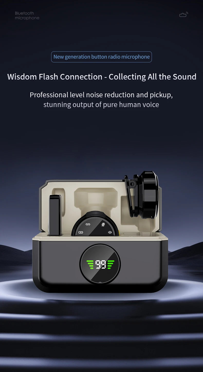 Wireless Lavalier Microphone Set for iPhone Android Dual Omnidirectional Condenser Lapel Mic Noise Canceling for Video Recording