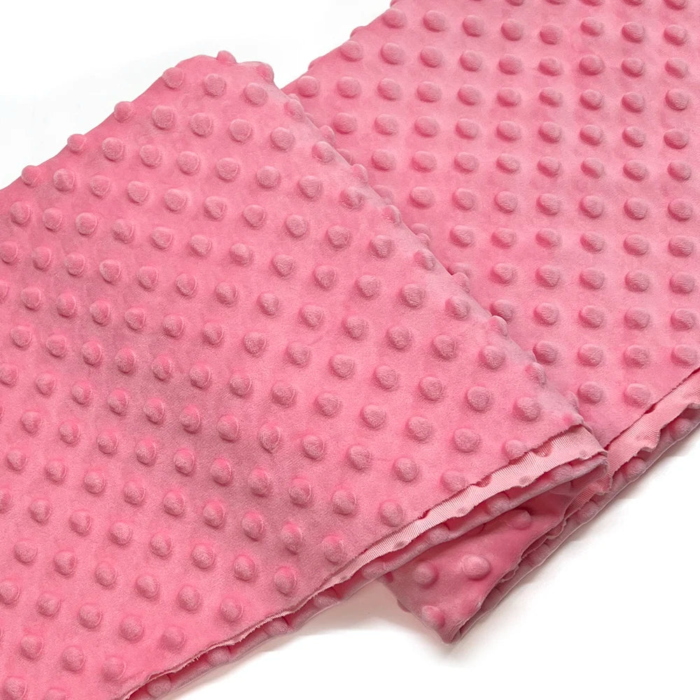 Minky Dot Fabric For Baby Comfort Blankets 1mm Pile Length Polyester Single Sided Swaddle Baby Crying Comfort Plush Fabric