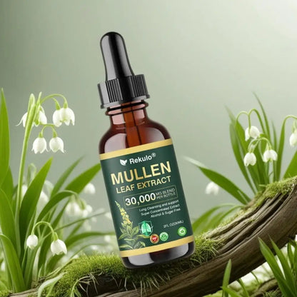 30000mg Mullein Leaf Herbal Drops, Lung Detox Cleansing Formula, Fast Absorption Natural Respiratory Health Maintenance
