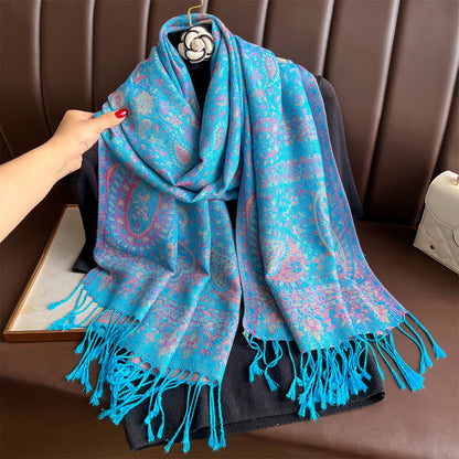 Luxury Winter Scarf Women Cashmere Warm Pashmina Brand Foulard Female Shawls Wraps Thick Soft Bufanda Poncho Scarves Stole 2025