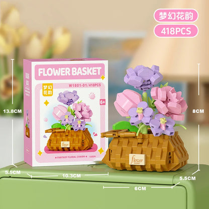 Bouquet Flower Mini Diy Building Block Toys for Children Bricks Blocks for Adults Constructor Micro Bricks Construction Set Gift