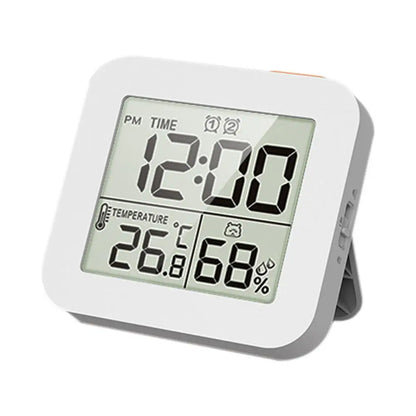 LCD Digital Alarm Clock Waterproof Bathroom Shower Timer For Cooking Shower Timer Temperature Humidity Display Hanger