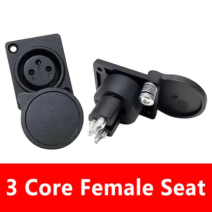 5/20PCS XLR Connector 3Pins Audio/Video Panel Mount Dustproof Charging Port Microphone Canon Female Socket With Protecting Cover