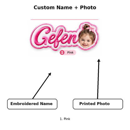 Personalized Photo Embroidered Patch, Custom Name Adhesive Back Patch, DIY Decor Badge for Backpacks,Hats,Jackets & School Gifts