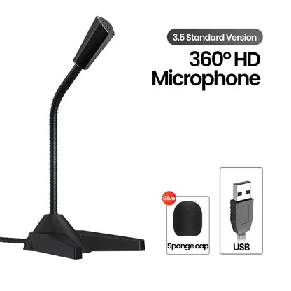 USB/3.5MM Laptop Microphone Desktop Microphone Gaming E-sports Conference Recording E-learning Mic Voice Mic For Desktop PC