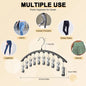 1pc Curved Shape Hanger, Metal Yoga Pants Hangers, Organizer For Closet, Pants Hanger With 10 Clothespins, Holds 10 Leggings