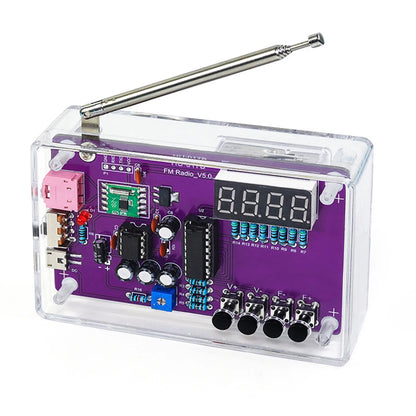 DIY FM Radio Electronic Kit Adjustable Frequency 87-108MHz Practice Soldering RDA5807S Digital Display DIY Soldering HU-017B