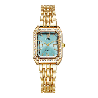 Luxury Rhinestone Women Watches Fashion Rectangle Bracelet Quartz Wristwatch for Girls Clock Reloj Mujer