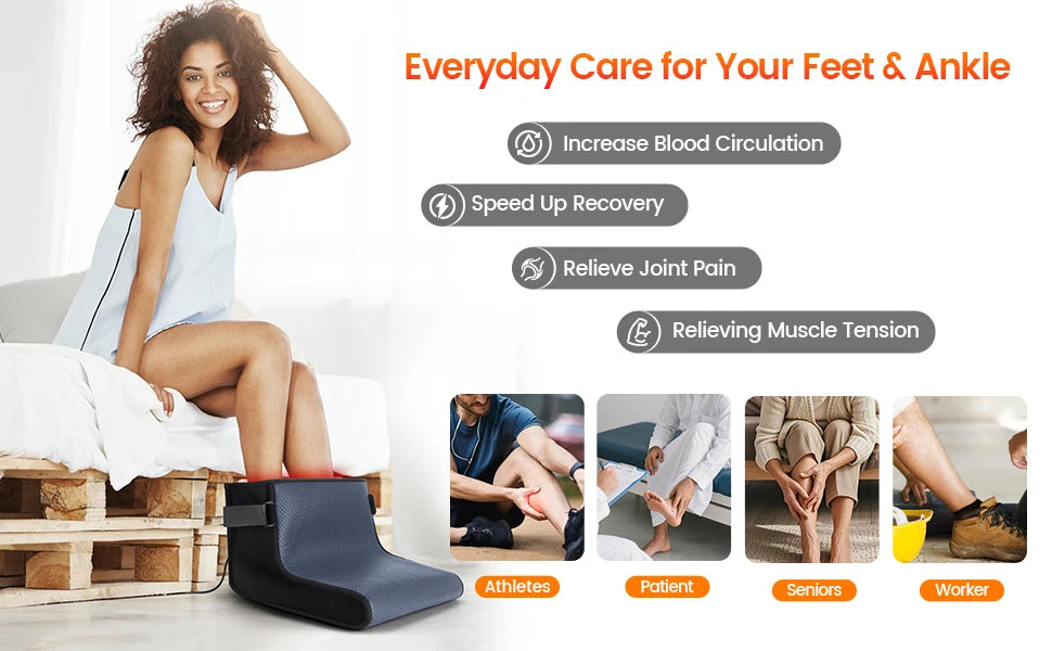 Deep Heating Red Light Foot Wrap 606 LEDs 660nm 850nm Adjustable Body Care Accessory for Foot Ankle Use