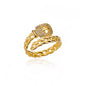 Blue Zircon Crown Rings For Women Stainless Steel Gold Color Adjustable Crown Ring 2026 Trend Design Female Wedding Jewerly Gift