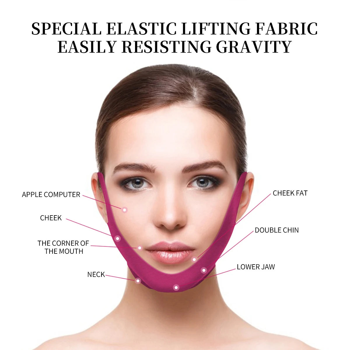 5Pcs/Box V-Shaped Firming Lifting Mask with Peptides Collagen Hydrating Moisturizing Gel Patches for Double Chin Cheek Care Mask