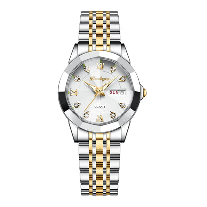 POEDAGAR Luxury Brand Women's Watches Waterproof Luminous Date Week Quartz Watch For Woman Stainless Steel Fashion Ladies Watch