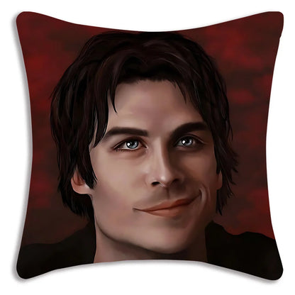 Hot American TV series Vampire Diaries Pillow Covers Sofa Decorative Home Double-sided Printing Short Plush Cute Cushion Cover