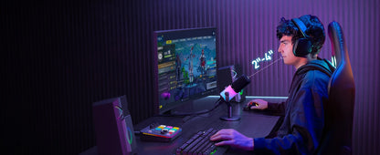 MAONO USB/XLR Gaming Microphone for PC PD100X Dynamic Microphone Noise Reduction Headphone Jack RGB for Streaming Podcasting