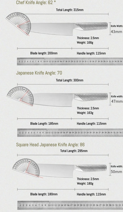 7 Inch Multifunctional Stainless Steel Simple Modern New Sturdy And Stable Chef's Knife For Home And Professional Kitchens