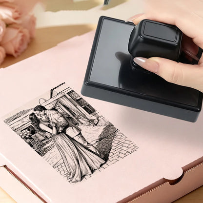 Personalized Large Self‑Inking Rubber Stamper Custom Logo Emblem Stamp, Clear Imprint for Office Paper Wedding Brand Marking