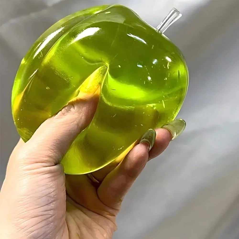 Transparent Apple Maltose Squishy Fidget Toy Stress Anxiety Relief Soft Squeeze Toy Portable Desk Accessory Office Decor Gift