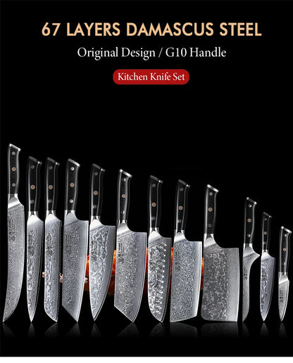 F.YOUNG Professional Kitchen Knives Damascus Steel Japanese Chef Knife Slicer Sashimi Utility Fruit Cooking Kitchenware Utensils