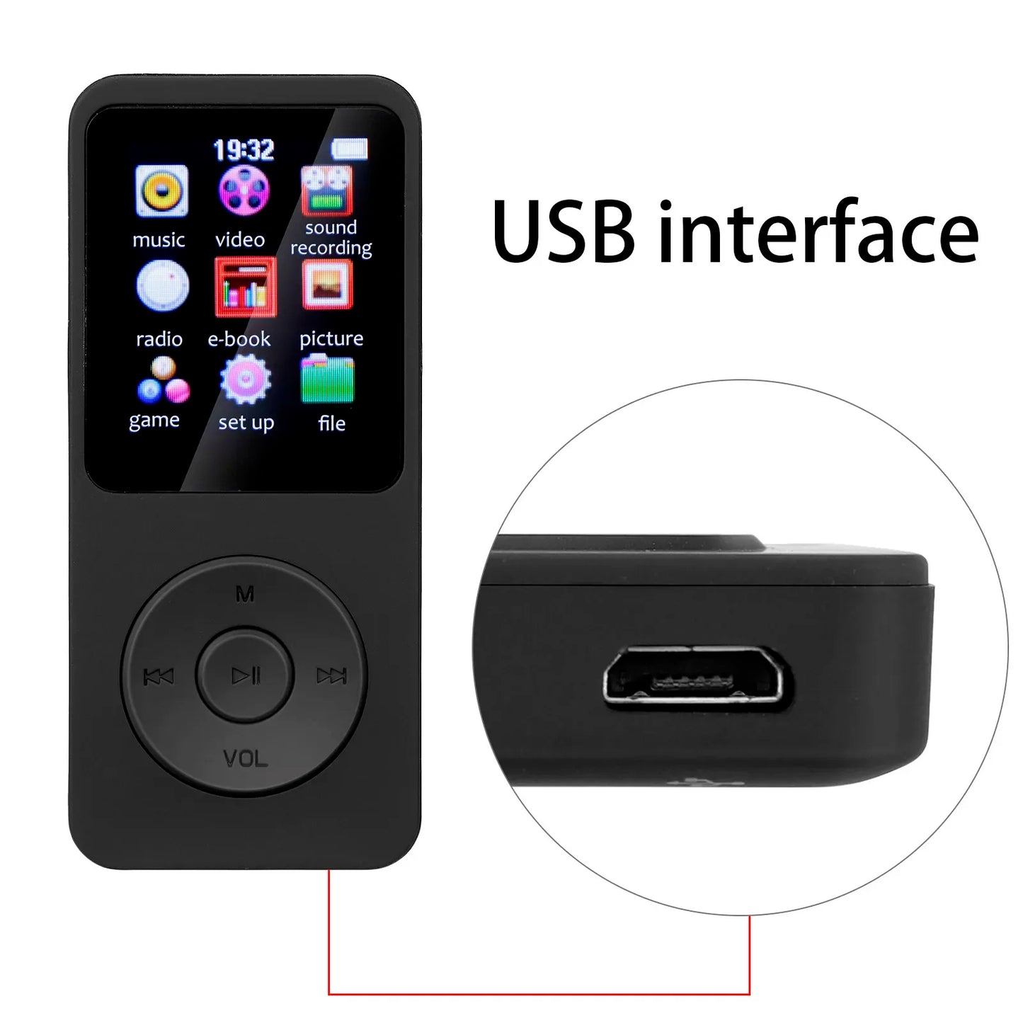 Portable MP3 Player 1.8 Inch Screen Walkmen HIFI Bluetooth Compatible E-Books Recording  Bluetooth Wifi Pplayer FM Radio Player