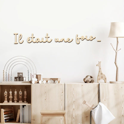 Once Upon A Time Sign Wooden Wall Sticker Wood Wall Stickers Wall Decor Wood Lettering for Reading Nook or Room Decoration
