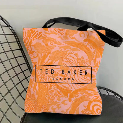 Fashion T-TED B-BAKERs Storage Bags Canvas Double-Sided Print Fashion Shoulder Tote Shopping Bag Gift Eco Handbags