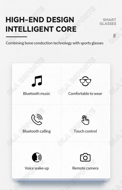 New Wireless Bluetooth Smart Sunglasses Touch Control Music Remote Camera Voice Call Built-in Voice Assistant Smart Glasses HT22