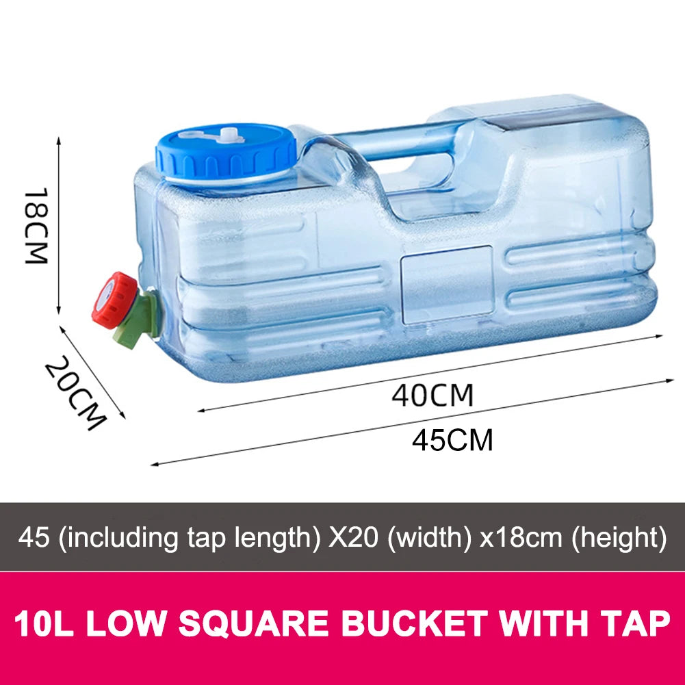 5/5.5/7.5/10L Capacity Pure Water Buckets Container With Faucet Driving Water Tank Emergency Water Storage Container For Outdoor