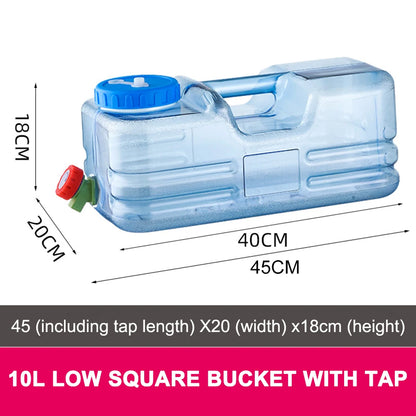 5/5.5/7.5/10L Capacity Pure Water Buckets Container With Faucet Driving Water Tank Emergency Water Storage Container For Outdoor