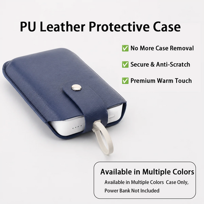 PU Leather Protective Case for Xiaomi 33W Magnetic Power Bank 10000mAh, Integrated Cable, Anti-Scratch Portable Storage Bag